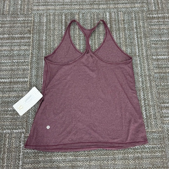 Lululemon| Sweat It Out Racer - Yoga Running Sports Tank Top Heathered Bordeaux - Picture 4 of 8